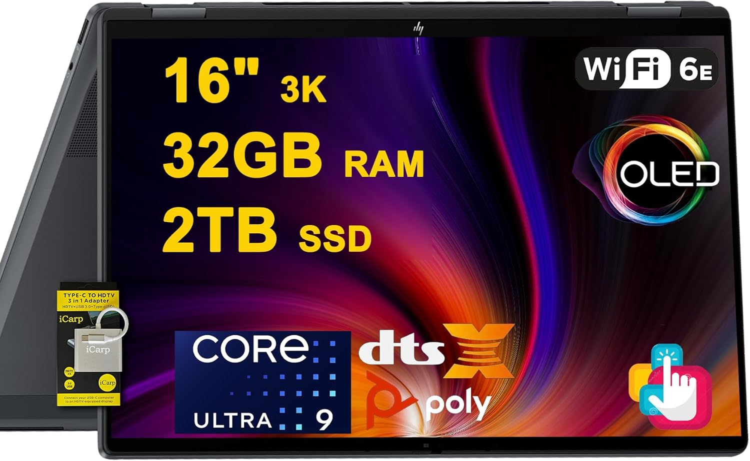 HP OMNIBOOK X FLIP 16-AS0043DX | CORE ULTRA 9 288V SERIES 2 | 32GB RAM | 2TB SSD |16"| TOUCHSCREEN
