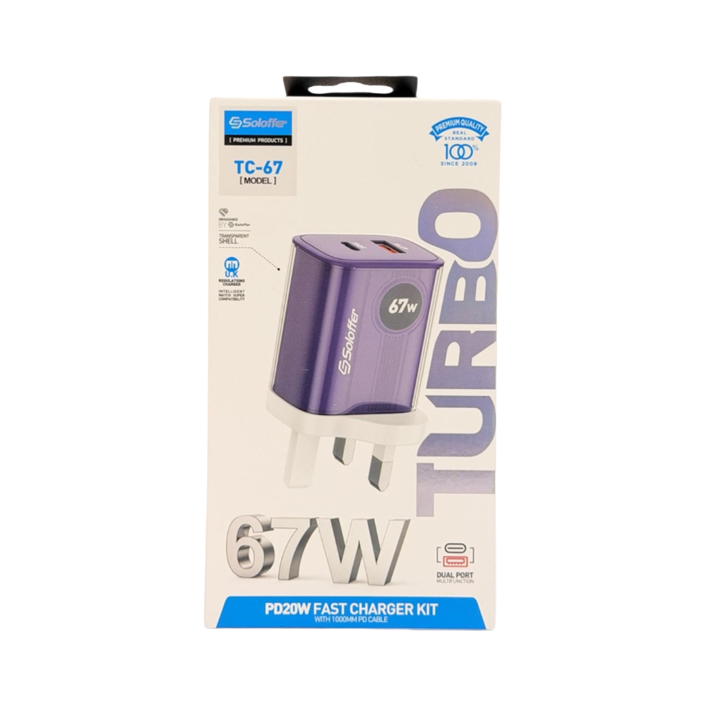 Soloffer TC-67 67W Turbo Home Charger With Cable