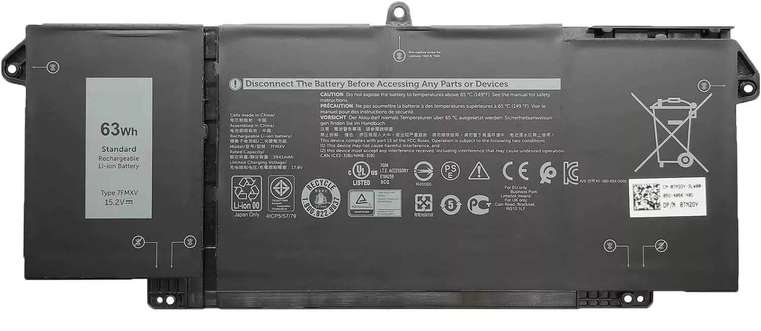 Dell Latitude 5320 7320 7420 7520 9JM71 7FMXV 15.2V 3600mAh 63Wh