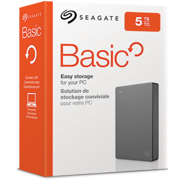 New Seagate 5TB Backup Plus External Portable Drive USB 3.0, Black