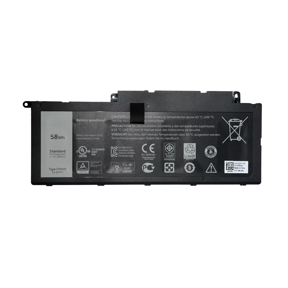 Dell Inspiron 15 7537, 17 7737, F7HVR, G4YJM, 062VNH, T2T3J Laptop Battery, 14.8 V 3900mAh/58Wh