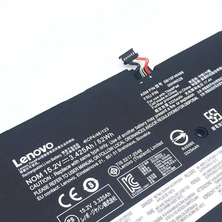 Lenovo ThinkPad X1 Carbon 4th Gen 01AV409, 01AV438, 01AV458, 00HW029, 01AV410, 01AV439, 01AV441, 00HW028, 01AV457 Laptop Battery, 15.2V 3530mAh/56Wh thumbnail