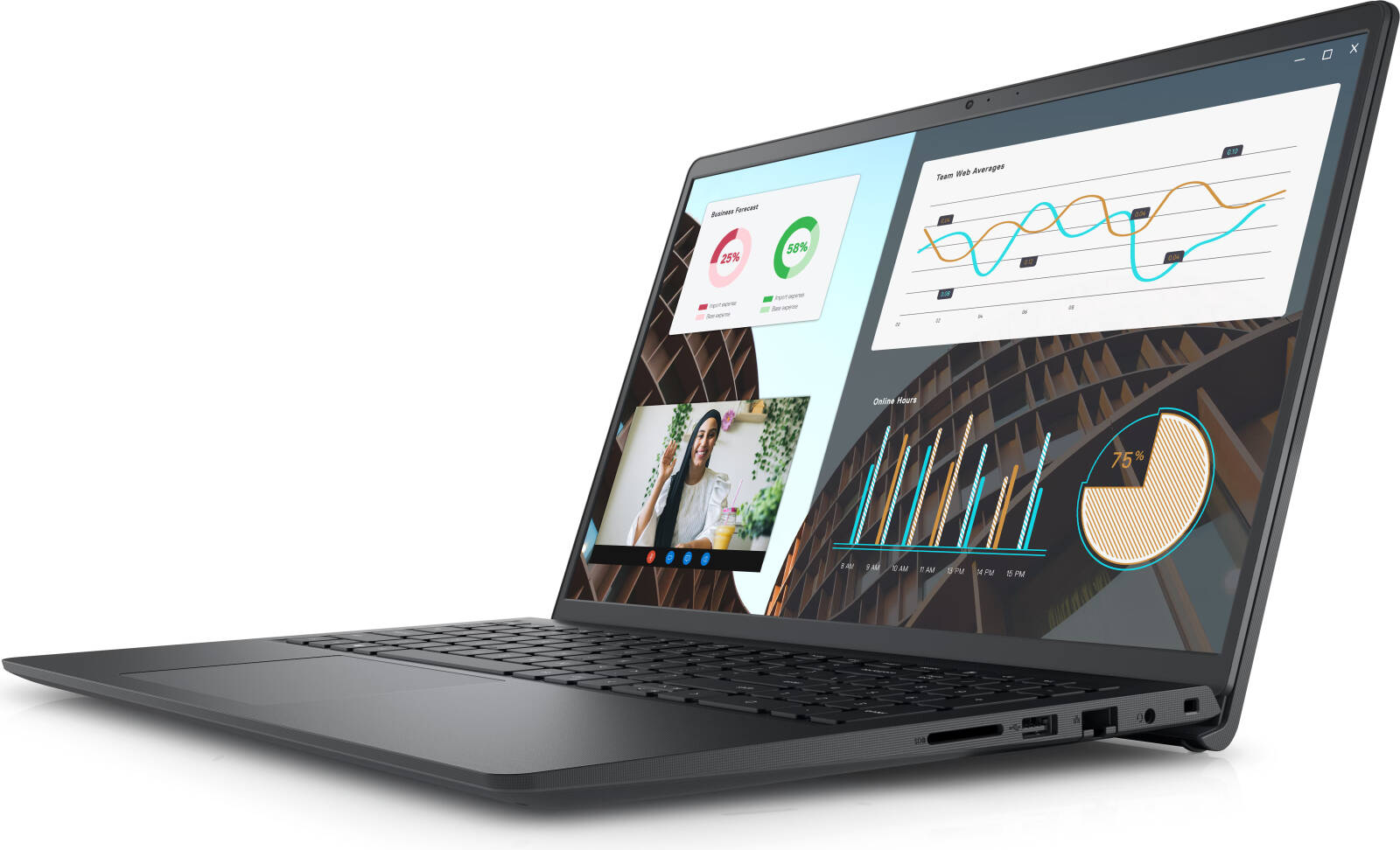 Dell Vostro 3530 Laptop, 15.6" FHD 120Hz Display, Intel Core i5-1334U Processor, 8GB RAM, 512GB SSD, Intel UHD Graphics, English INT Keyboard, No OS, Carbon Black | IDH5A9101KP thumbnail