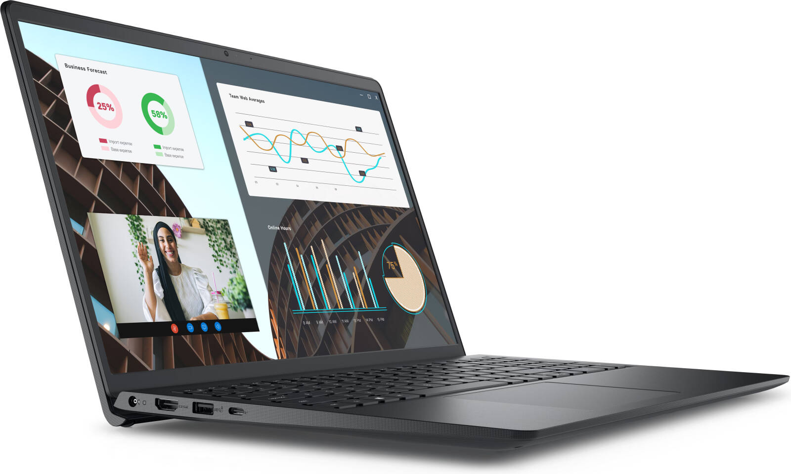 Dell Vostro 3530 Laptop, 15.6" FHD 120Hz Display, Intel Core i5-1334U Processor, 8GB RAM, 512GB SSD, Intel UHD Graphics, English INT Keyboard, No OS, Carbon Black | IDH5A9101KP thumbnail