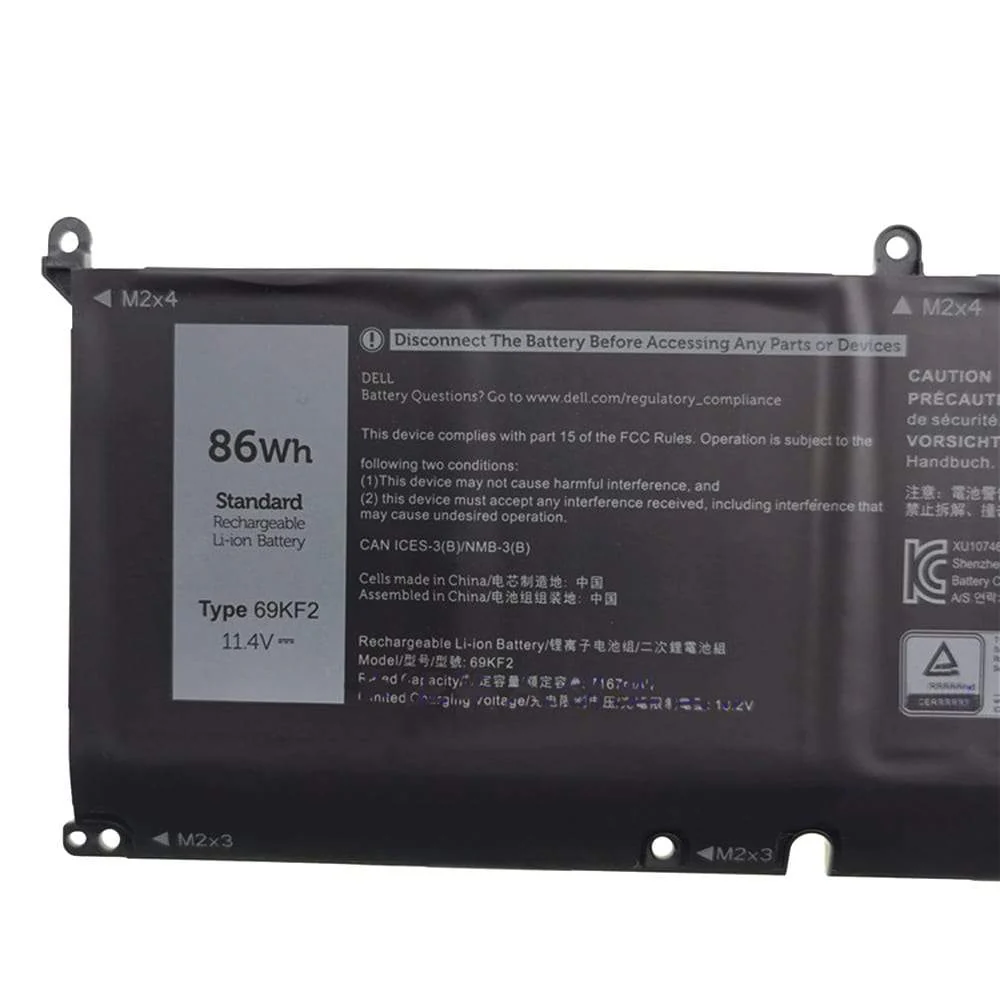 Dell XPS 15 9500, Alienware M15, M17 R3, Precision 5550, Inspiron 7500, 69KF2 Laptop Battery, 11.4V/86Wh thumbnail