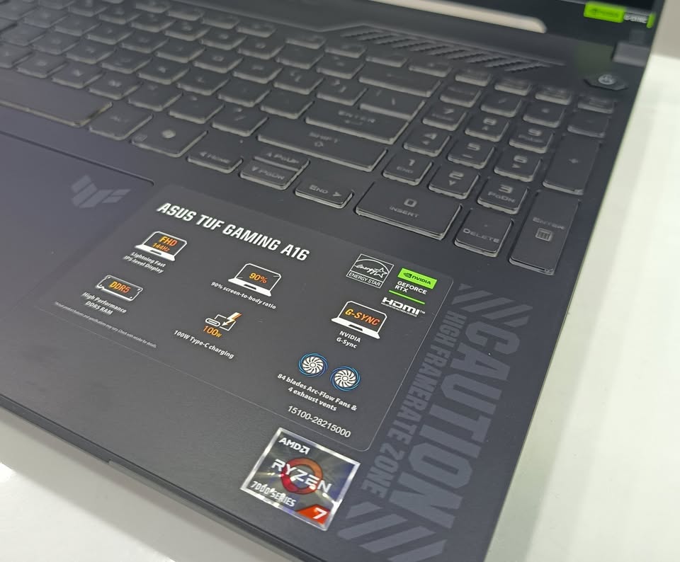 Asus Tuf 16 FA607N Ryzen 7 744HS 16GB 512GB RTX 4050 6GB Gaming Laptop thumbnail