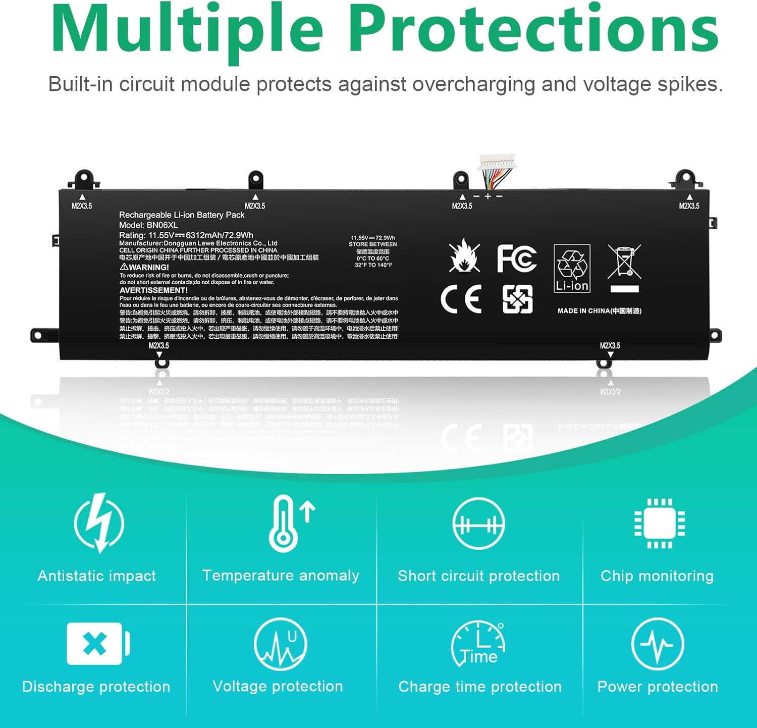72.9Wh BN06XL L68299-005 L68235-1C1 Laptop Battery for HP Spectre X360 15 15-eb000 15-eb0xxx 15-eb1xxx 15-EB0053DX 15-EB0043DX 15-EB1043DX 15T-EB000 15T-EB100 15T-EB 15-EB fits BNO6XL BN06072XL thumbnail