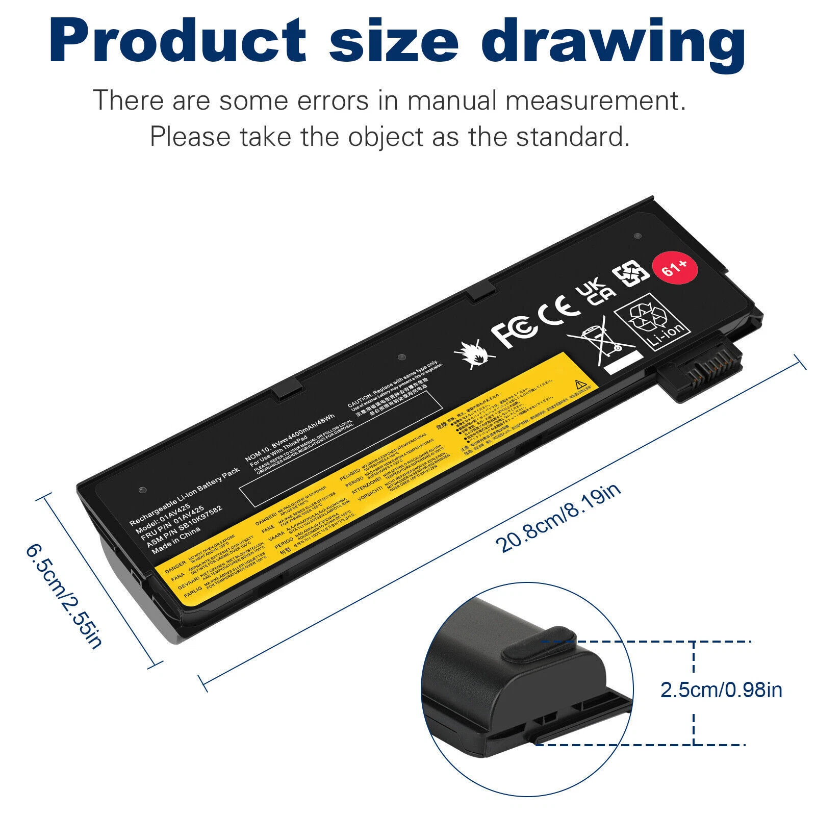 Lenovo ThinkPad P51S, T470, T570, 01AV422, 01AV423, 01AV424, 01AV427 Laptop Battery, 11.4V 2060mAh/24Wh thumbnail