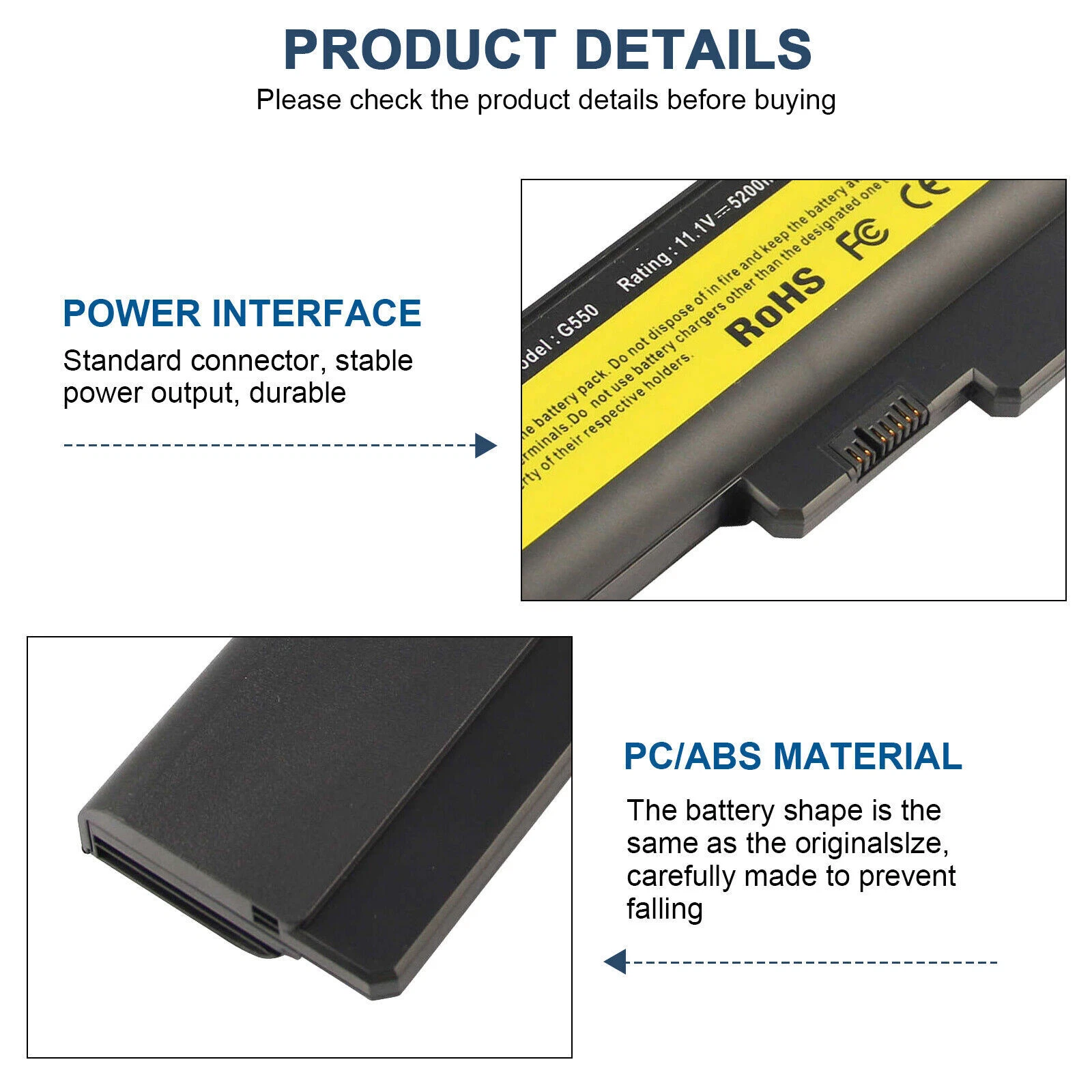 Lenovo G430, N500, G550, G430A, LO8N6Y02, 42T4729, 42T4730 Laptop Battery, 11.1V 4400mAh/49Wh thumbnail