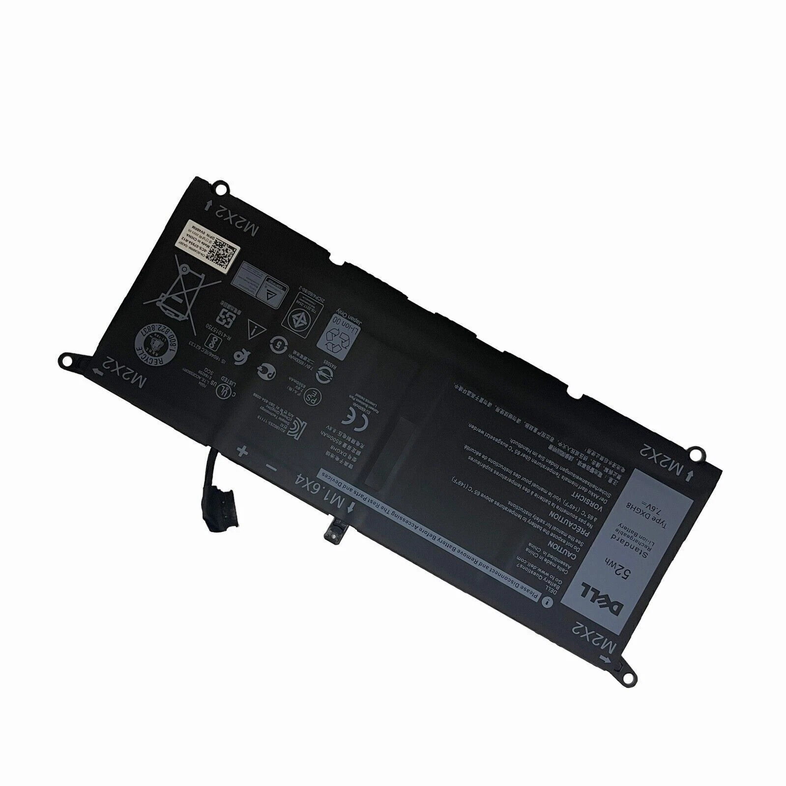 52WH DXGH8 Battery For Dell XPS 13 9370 9380 G8VCF 0H754V V48RM thumbnail
