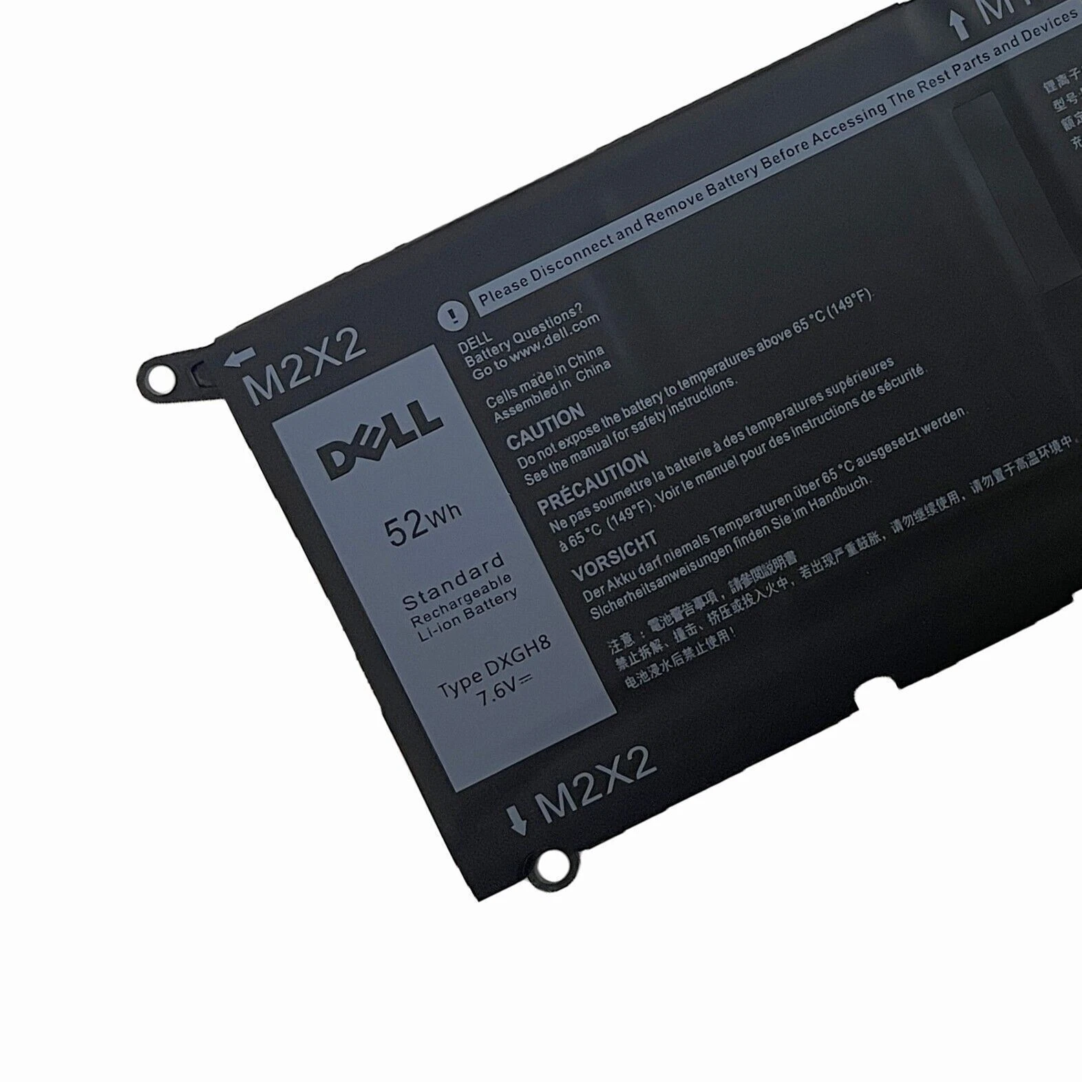 52WH DXGH8 Battery For Dell XPS 13 9370 9380 G8VCF 0H754V V48RM thumbnail