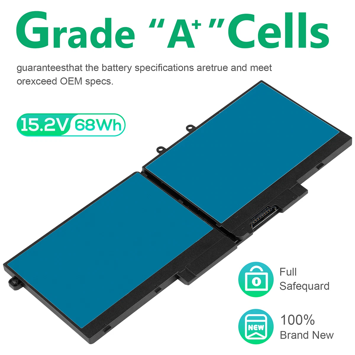 Dell Battery 68Wh 15.2V 3HWPP for Dell Latitude 5401 5501 1VY7F thumbnail