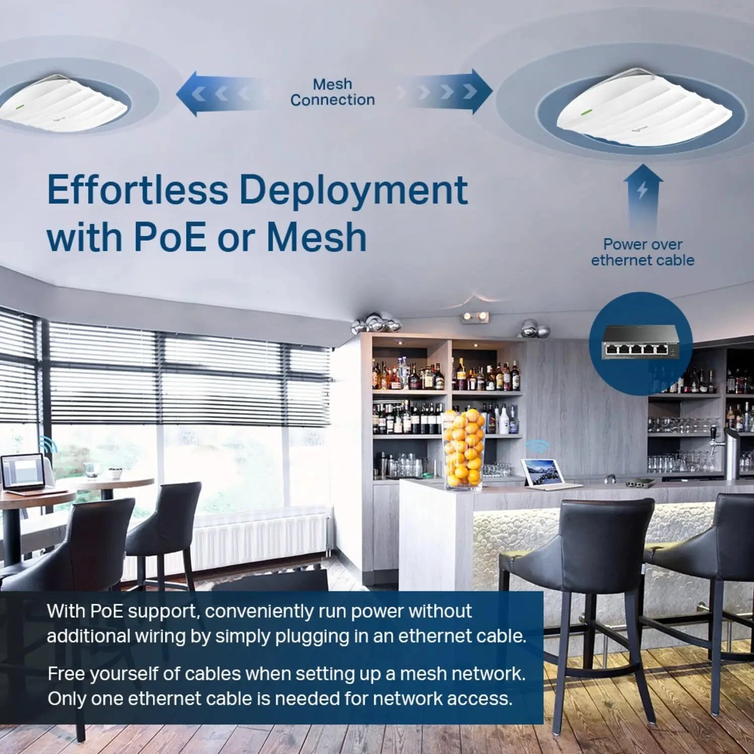 TP-Link EAP225 Omada AC1350 Gigabit Wireless Access Point WiFi Mesh Support NEW thumbnail