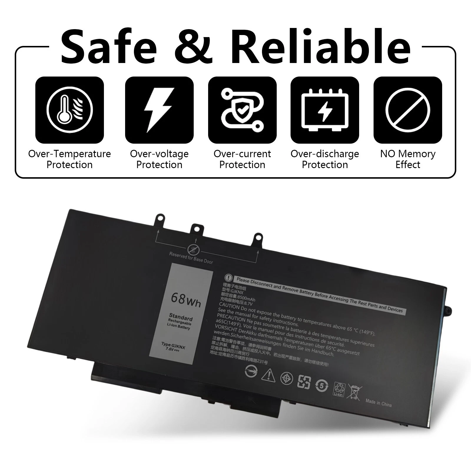 GJKNX Laptop Battery For Dell Latitude 5480 5580 5280 5490 5491 5580 5590 5591 thumbnail