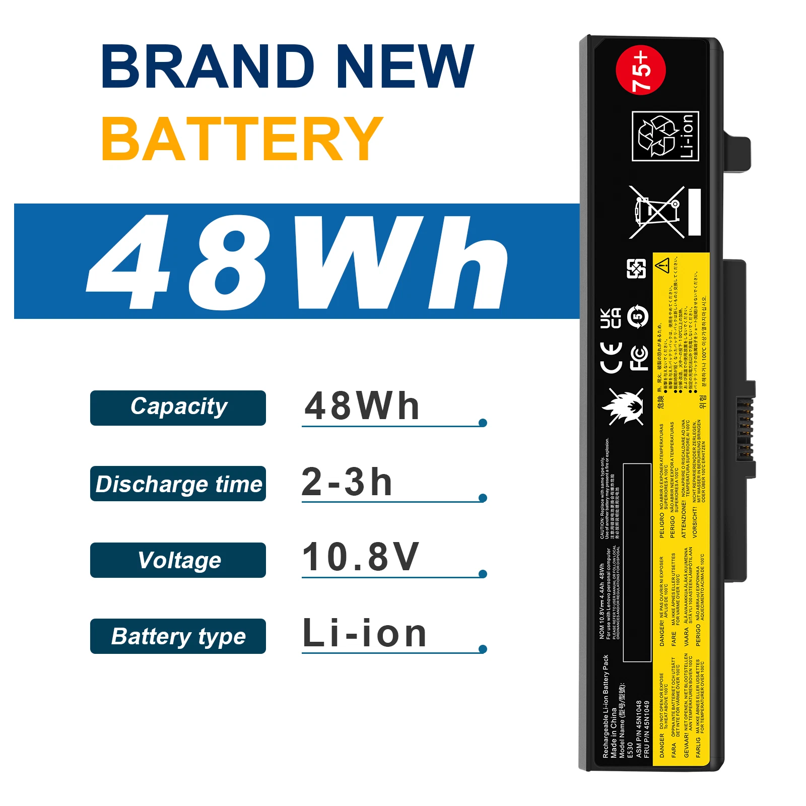 Lenovo Thinkpad E440, Edge E430, E430c, E431, 45N1042, 45N1043, L11N6Y01, L11P6R01 Laptop Battery, 11.1V 4400mAh/49Wh thumbnail