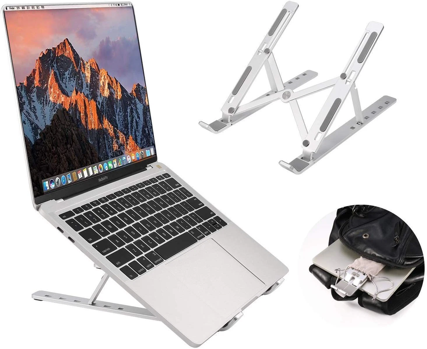 Portable Laptop Stand, Aluminum Adjustable Eye-Level Ergonomic thumbnail
