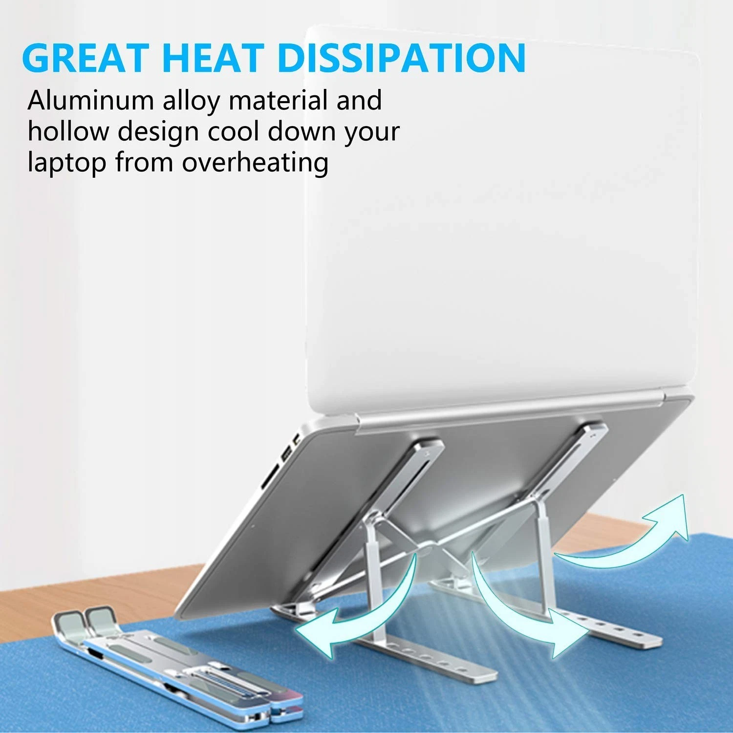 Portable Laptop Stand, Aluminum Adjustable Eye-Level Ergonomic thumbnail