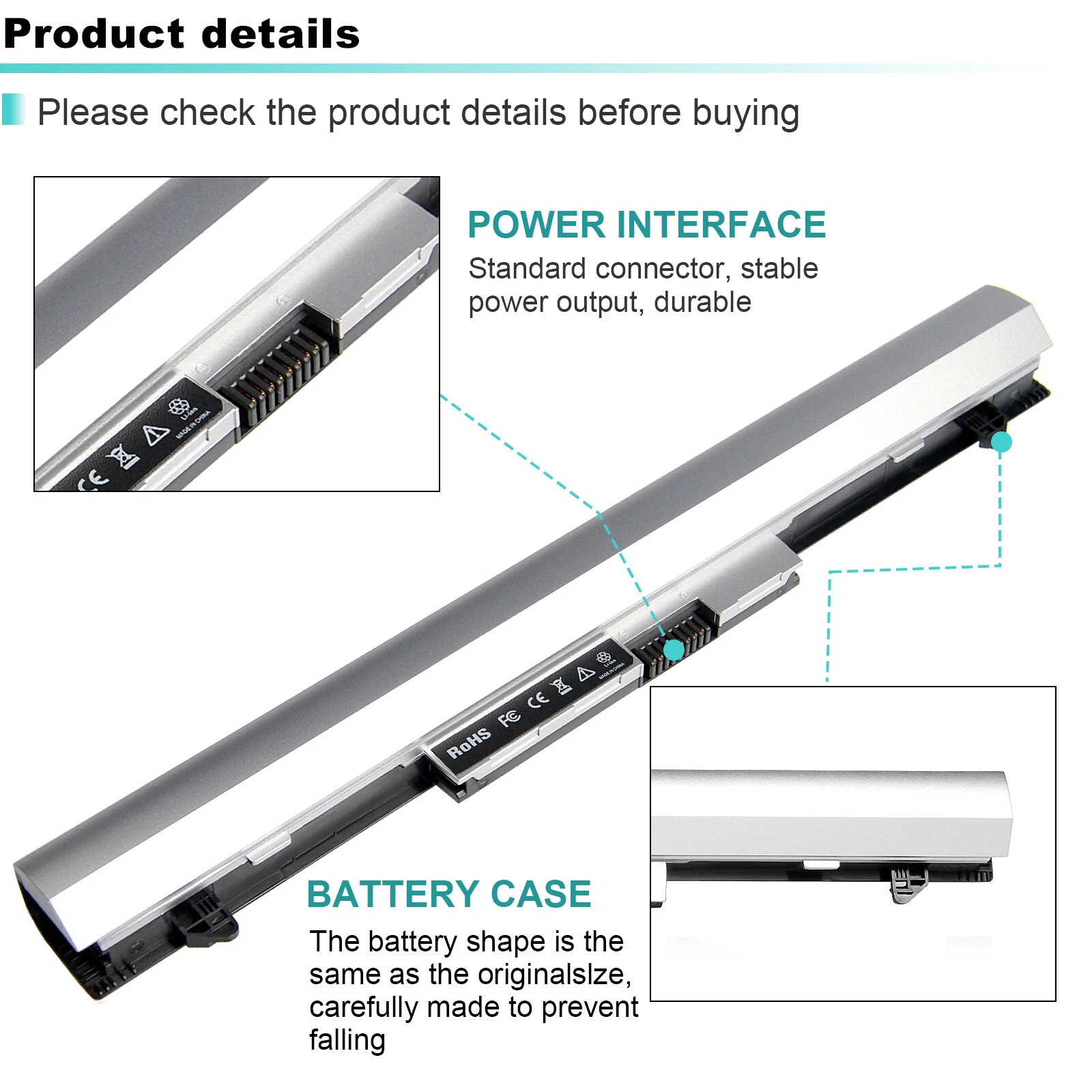 Hp Probook 430 Series, 430 G3, 440, 440 G3, RO04, RO06XL, R0O6XL, HSTNN-PB6P, HSTNN-LB7A Laptop Battery, 14.8V 2200mAh/33Wh thumbnail