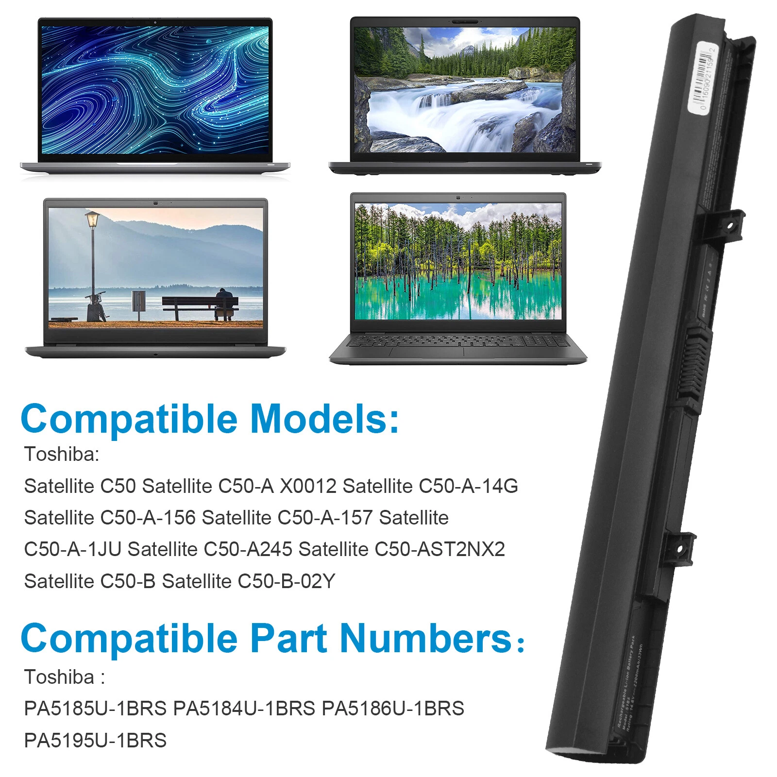 Toshiba 5185 Laptop Battery Black (14,4V/2200mAh) thumbnail