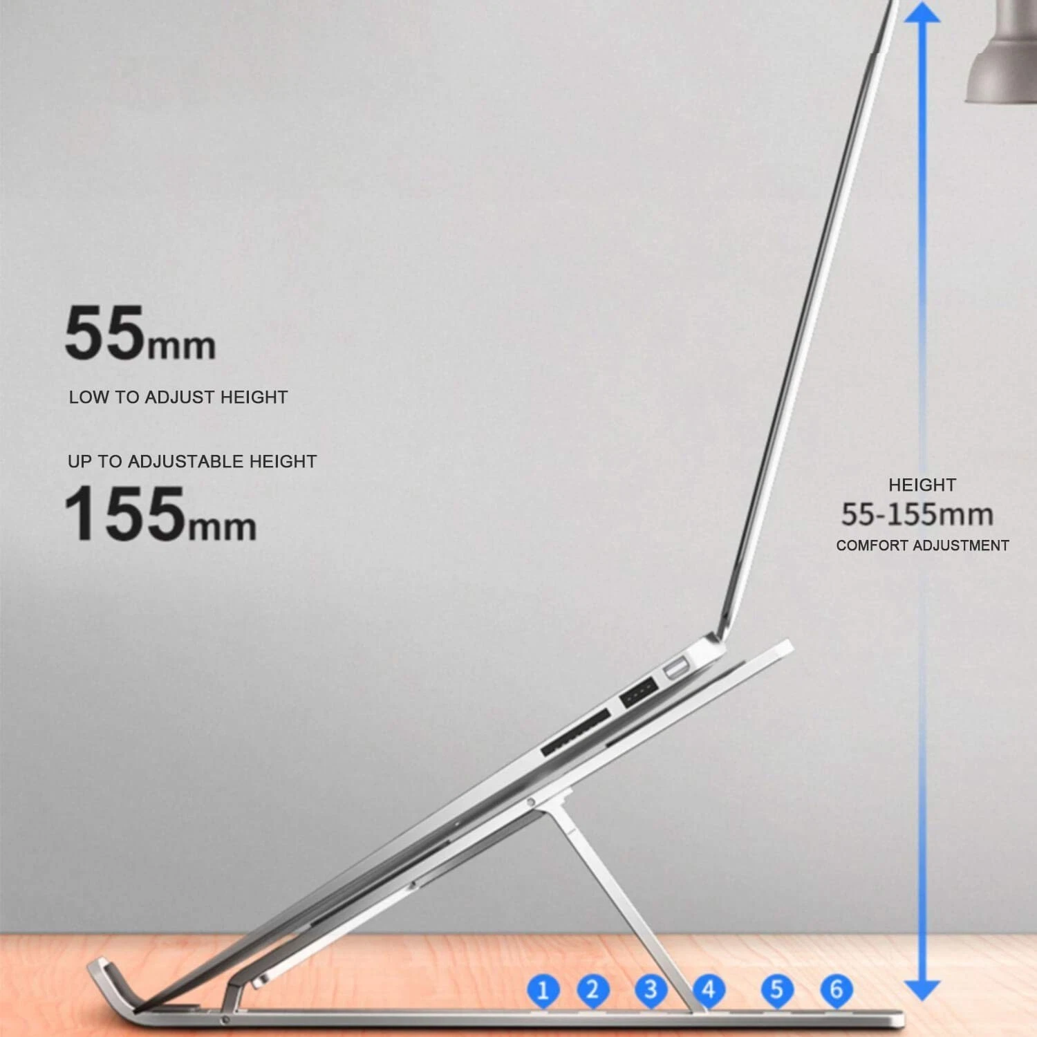 Portable Laptop Stand, Aluminum Adjustable Eye-Level Ergonomic thumbnail