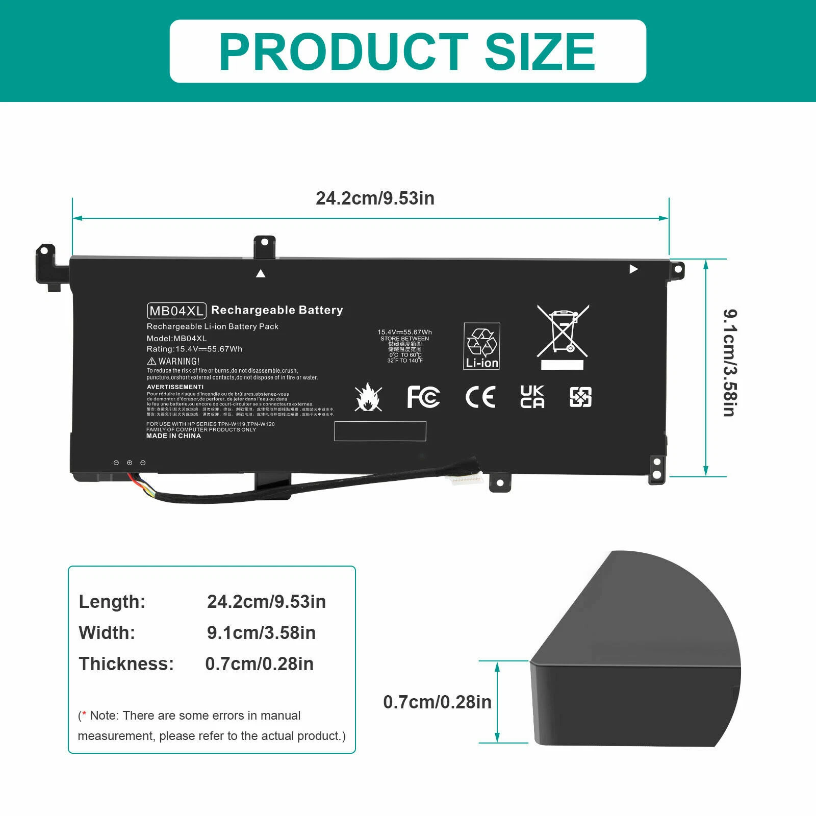 MB04XL INTERNAL BATTERY thumbnail
