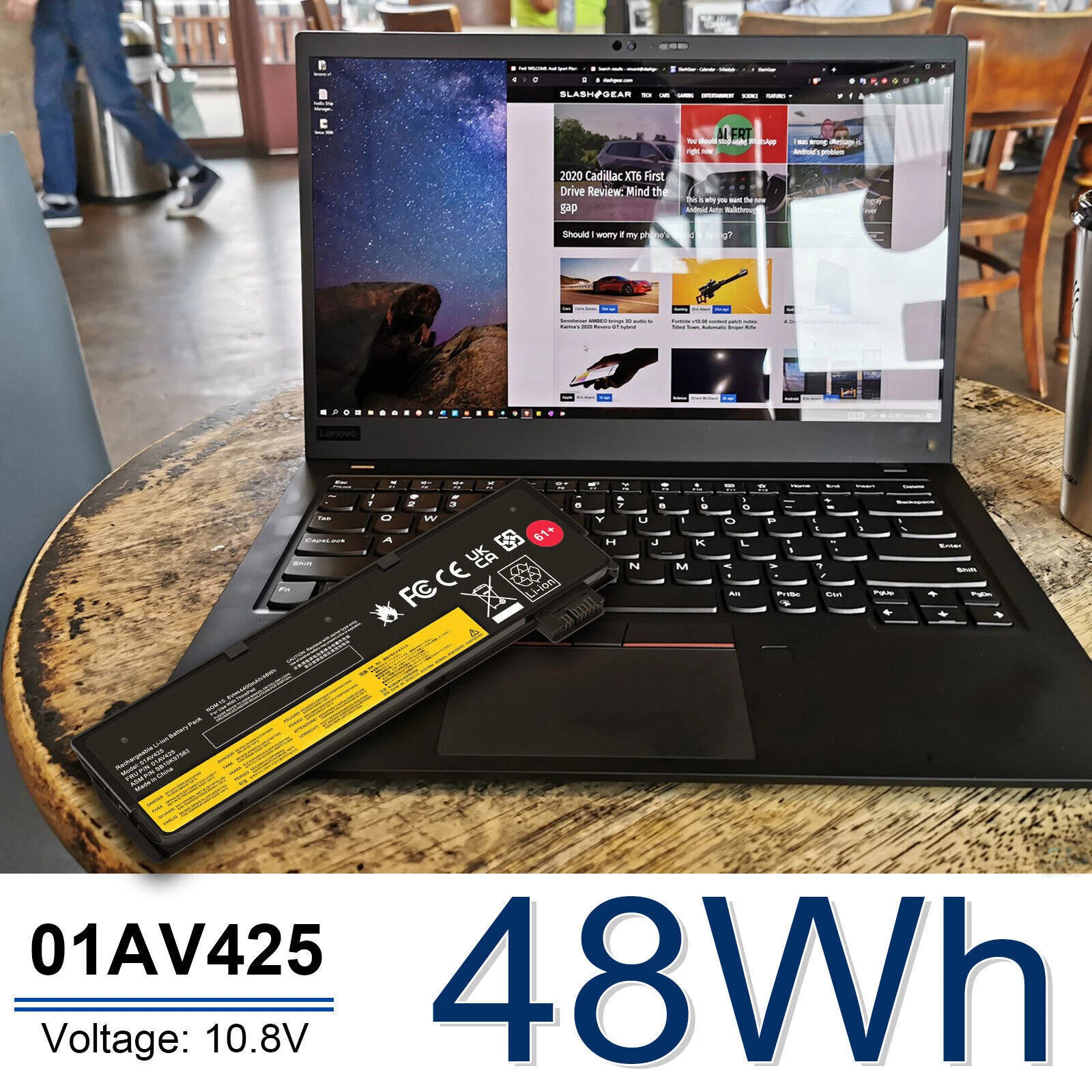 Lenovo ThinkPad P51S, T470, T570, 01AV422, 01AV423, 01AV424, 01AV427 Laptop Battery, 11.4V 2060mAh/24Wh thumbnail