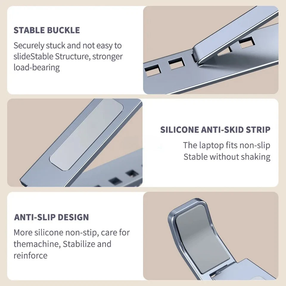 Portable Laptop Stand, Aluminum Adjustable Eye-Level Ergonomic thumbnail