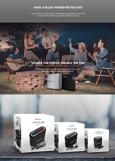 HiFuture Vocalist 200 is a 100W portable karaoke party speaker