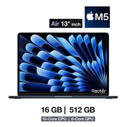 2026 13-inch MacBook Air with the M5 chip, 16GB of Unified Memory, and a 512GB SSD
