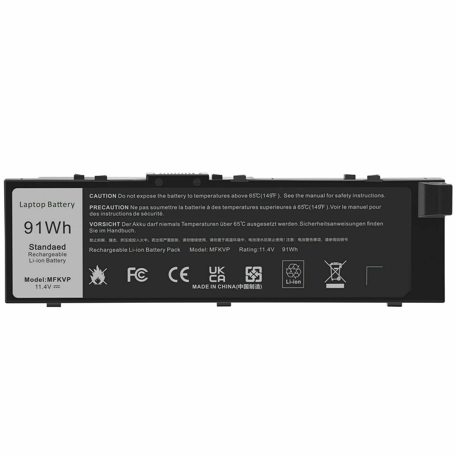 Dell Precision 15 7510, 7520, 17 7710, 7720, M7710, TO5W1, MFKVP, 1G9VM, M28DH, 0FNY7 Laptop Battery, 11.4V 91Wh