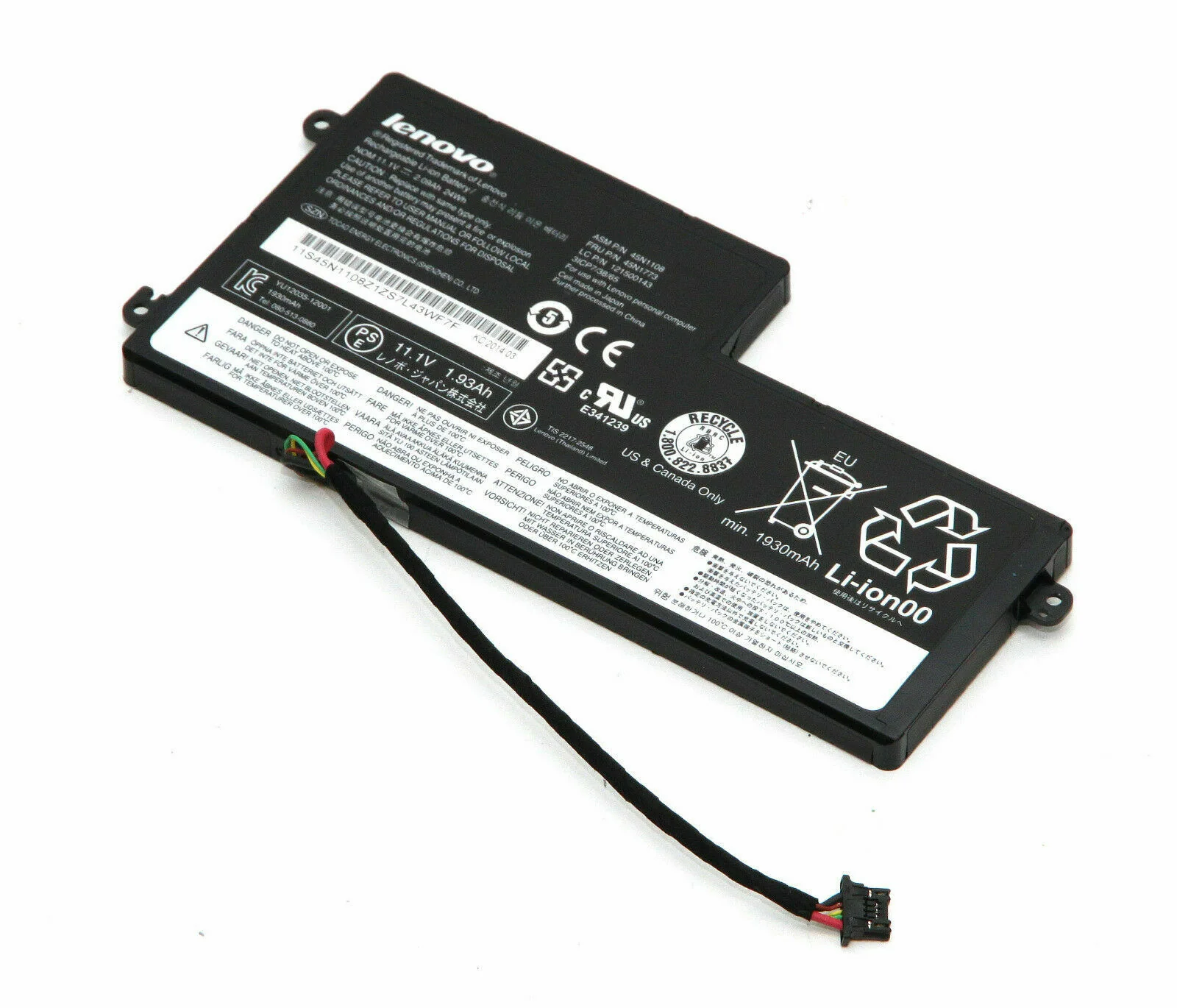 Lenovo S540, X230S, X240, S440, T440, 45N1108, 21500143 Laptop Battery, 11.1V 1930mAh/24Wh