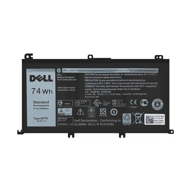 Dell Inspiron 15 7559, 7567, 357F9, 71JF4 Laptop Battery, 11.4V 6400mAh/74Wh