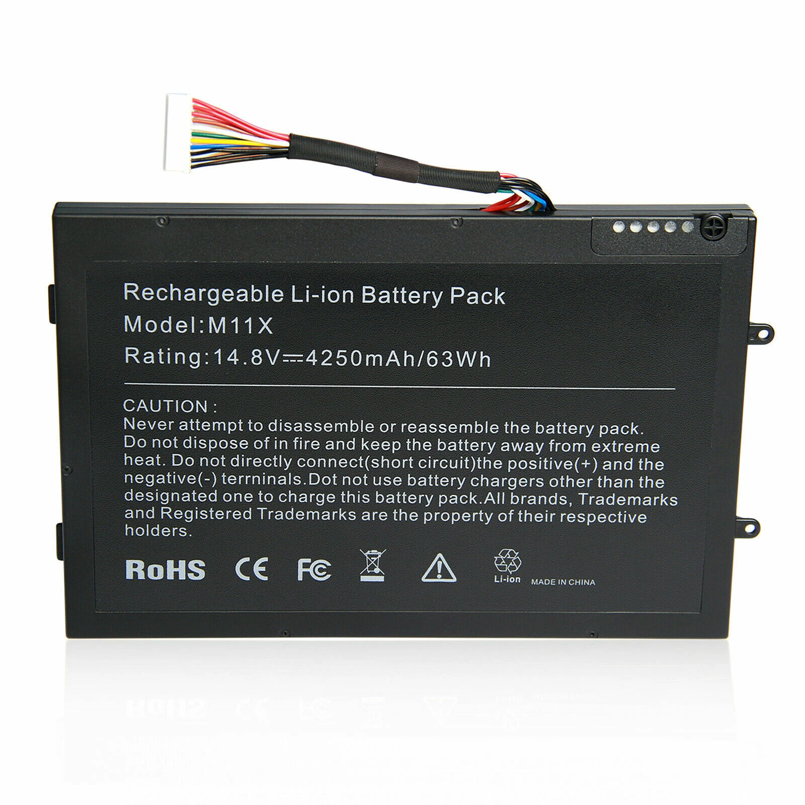 Dell Alienware M11X, M11X R1, M11X R2, M11X R3, M14X, 8P6X6, P06T, PT6V8, T7YJR Laptop Battery, 14.8 V 4260mAh/63Wh